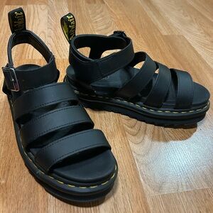 Dr. Martens Black Sandals with Air-Cushioned Sole